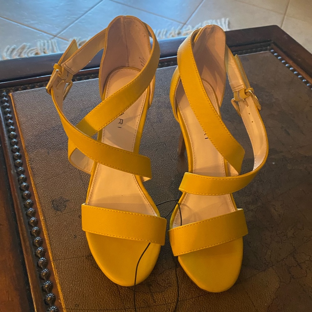 Yellow Tahari Heeled Sandals